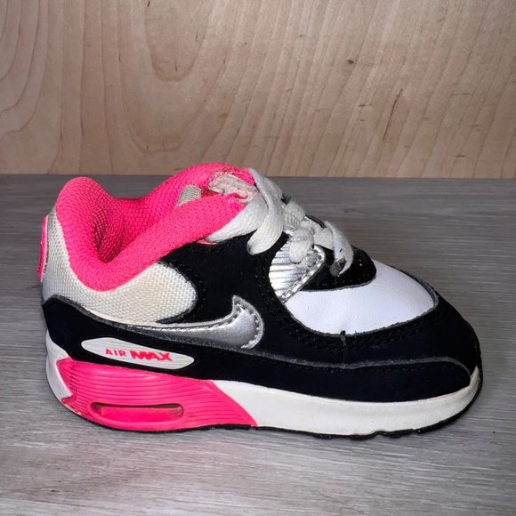 Nike Air Max 90 Retro Infrared Pink/ Black/White 408112-122 Infant 4C - Picture 7 of 11